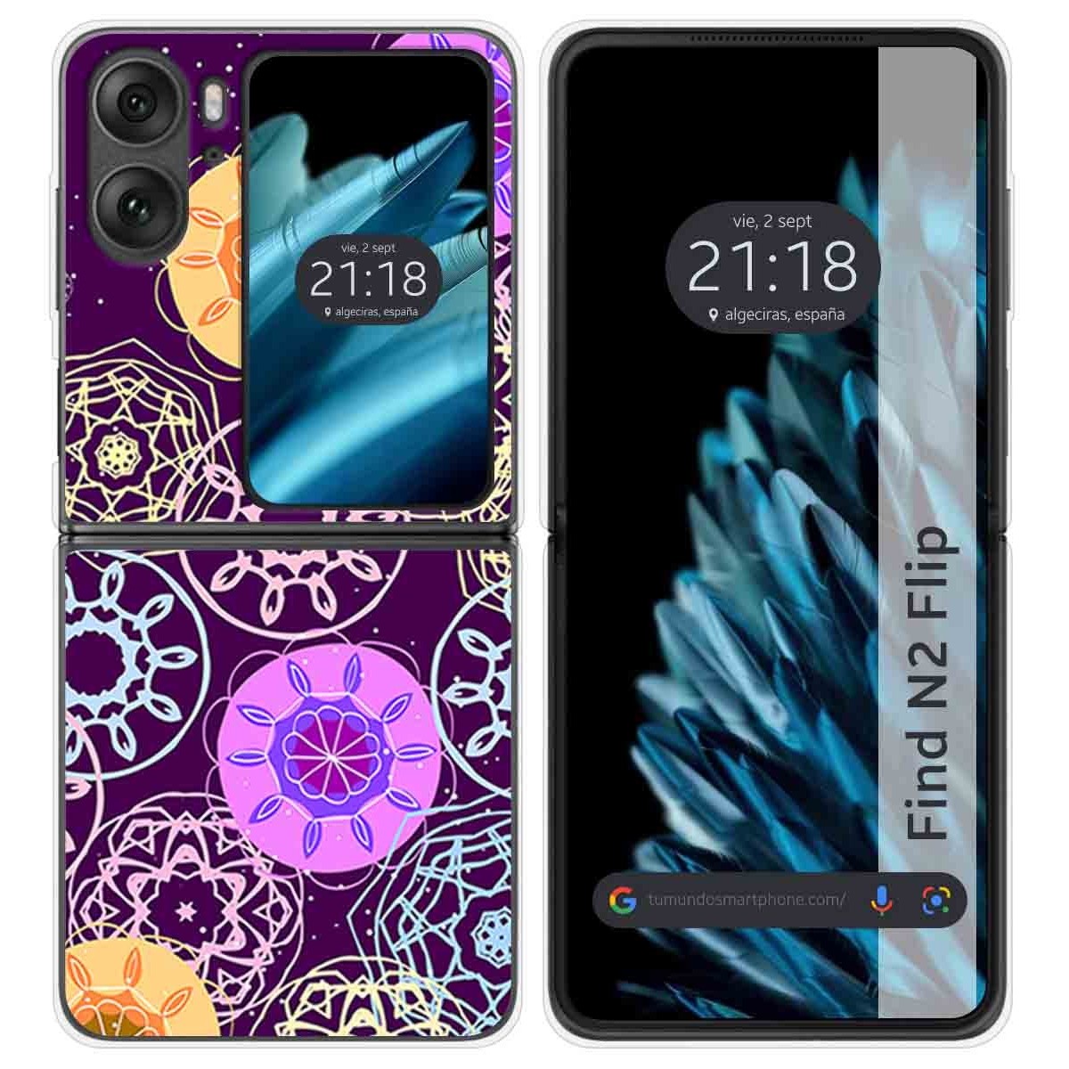 Funda Carcasa Dura para Oppo Find N2 Flip 5G diseño Radial Dibujos