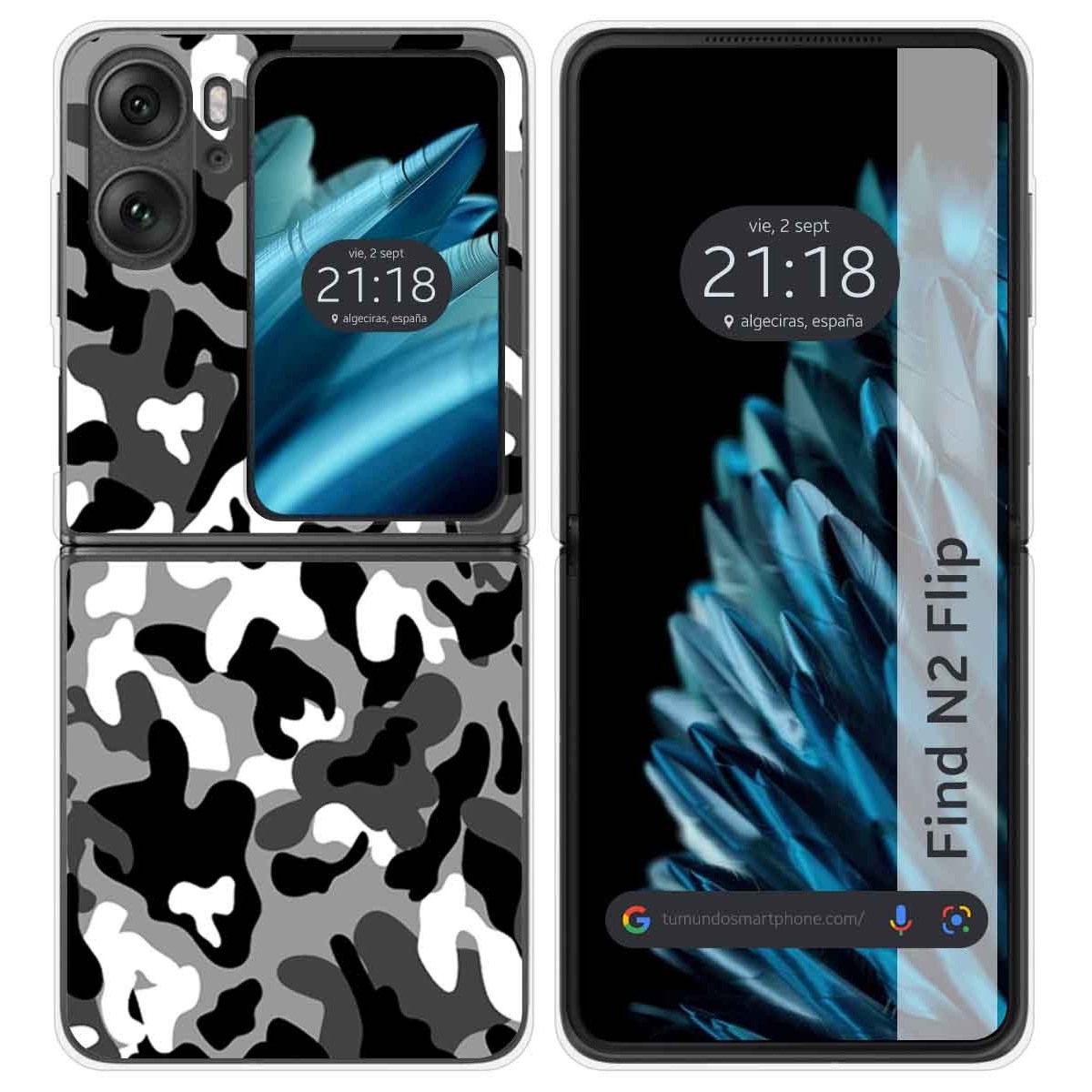Funda Carcasa Dura para Oppo Find N2 Flip 5G diseño Snow Camuflaje Dibujos