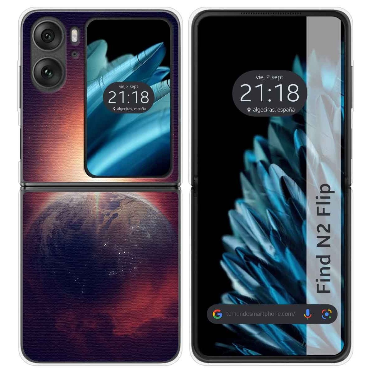 Funda Carcasa Dura para Oppo Find N2 Flip 5G diseño Tierra Dibujos