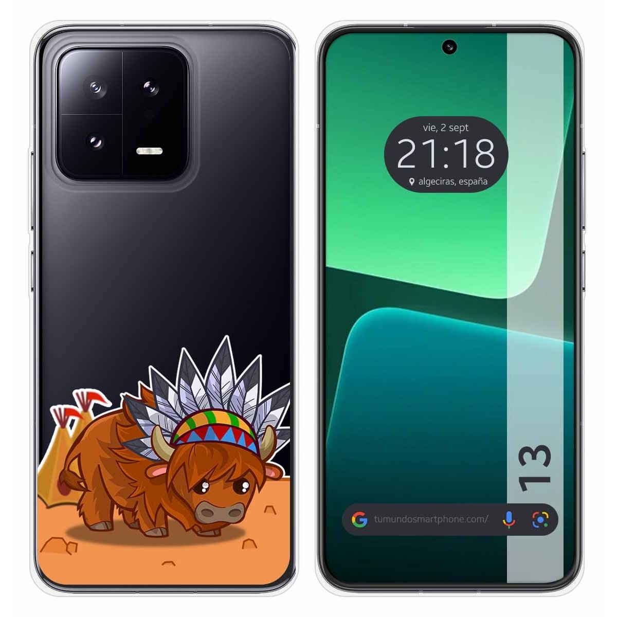 Funda Silicona Transparente compatible con Xiaomi 13 5G diseño Bufalo Dibujos