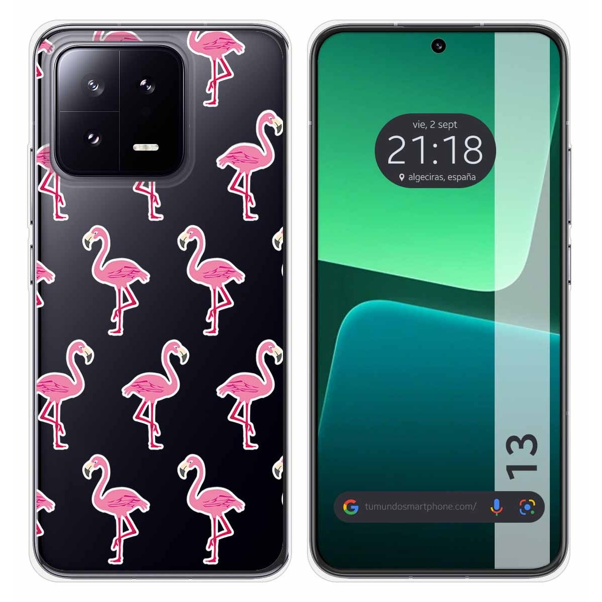 Funda Silicona Transparente compatible con Xiaomi 13 5G diseño Flamenco Dibujos