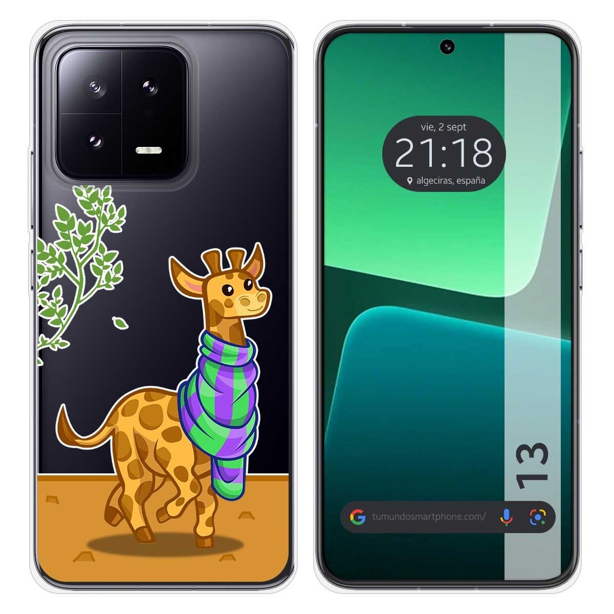 Funda Silicona Transparente compatible con Xiaomi 13 5G diseño Jirafa Dibujos