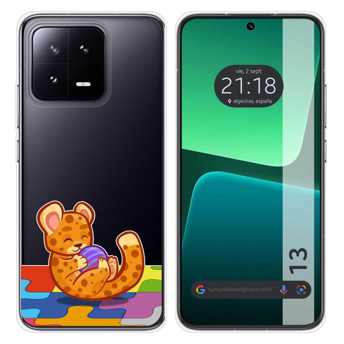 Funda Silicona Transparente compatible con Xiaomi 13 5G diseño Leopardo Dibujos