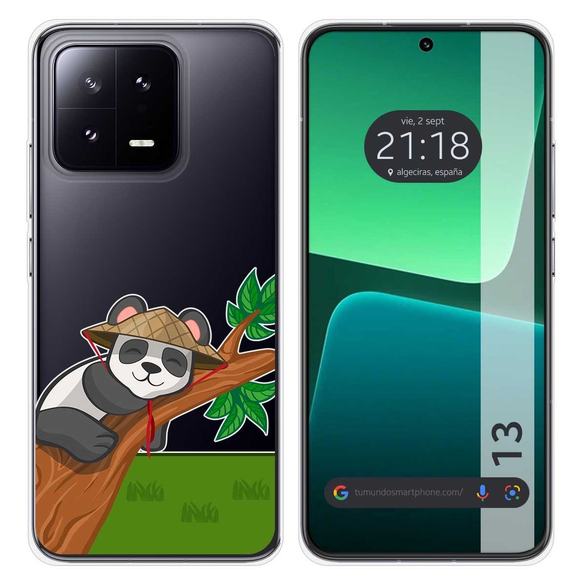 Funda Silicona Transparente compatible con Xiaomi 13 5G diseño Panda Dibujos