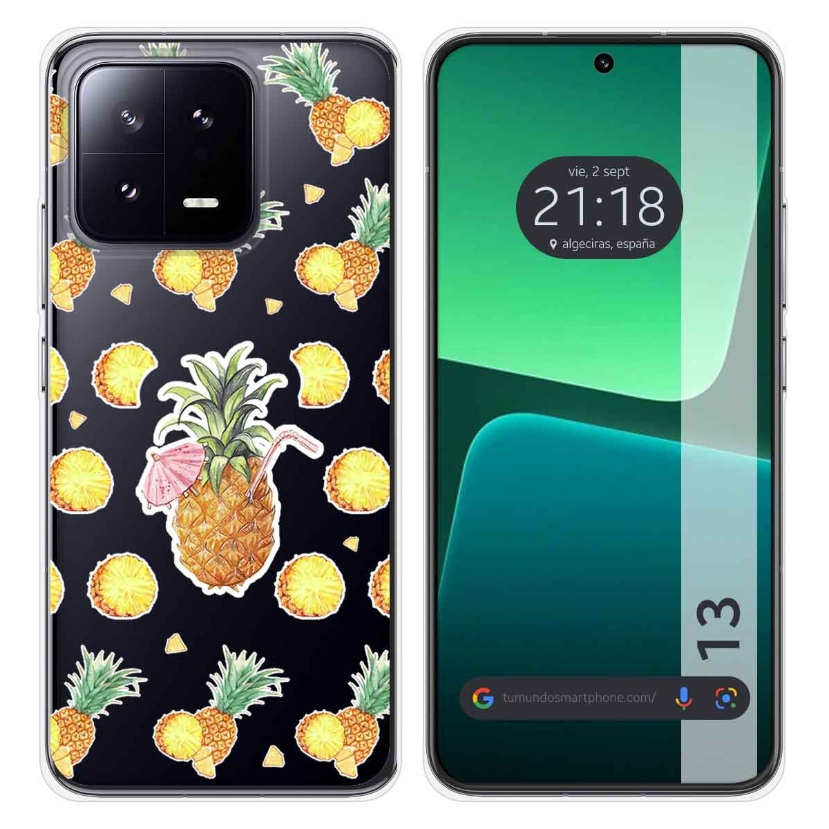 Funda Silicona Transparente compatible con Xiaomi 13 5G diseño Piña Dibujos
