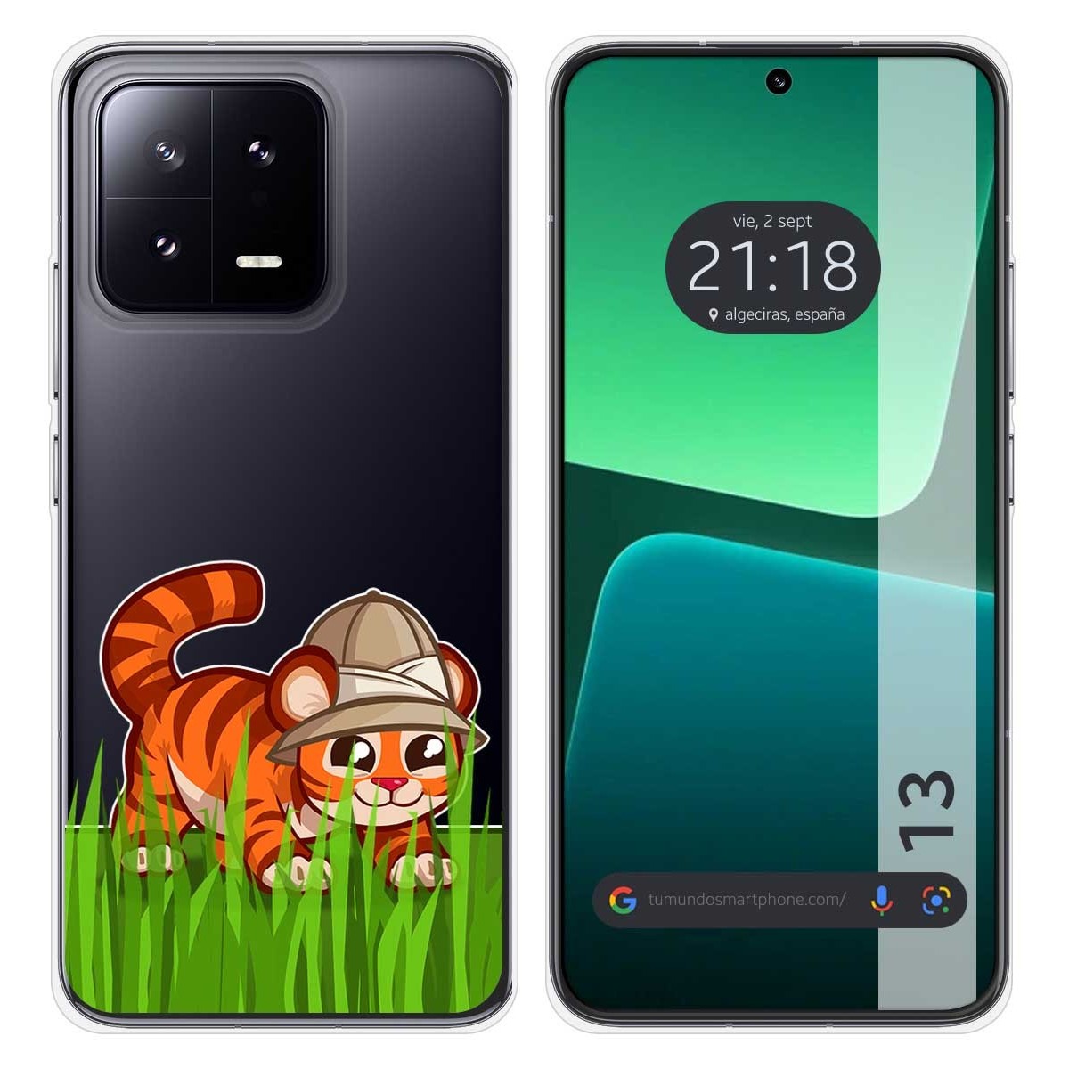 Funda Silicona Transparente compatible con Xiaomi 13 5G diseño Tigre Dibujos