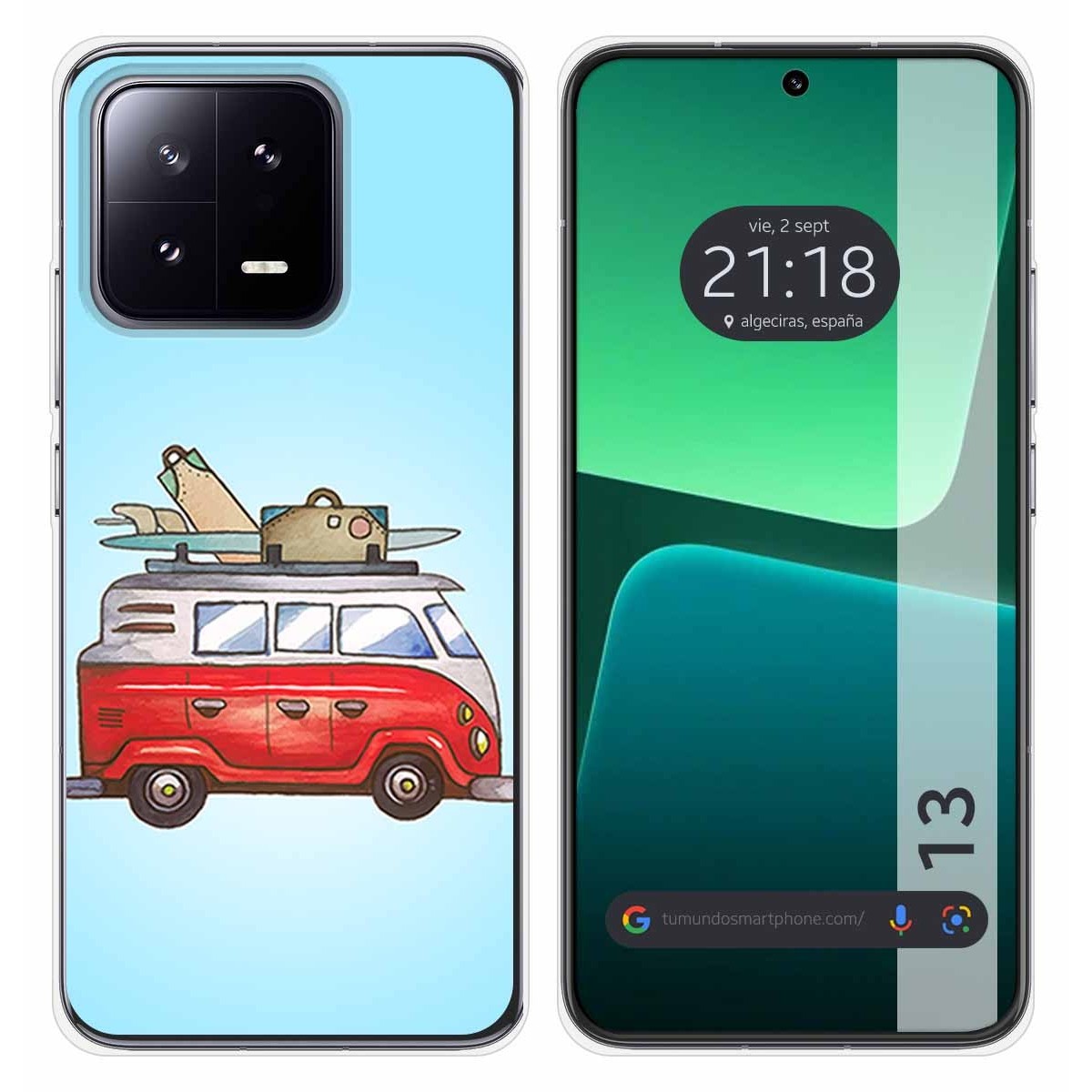 Funda Silicona compatible con Xiaomi 13 5G diseño Furgoneta Dibujos
