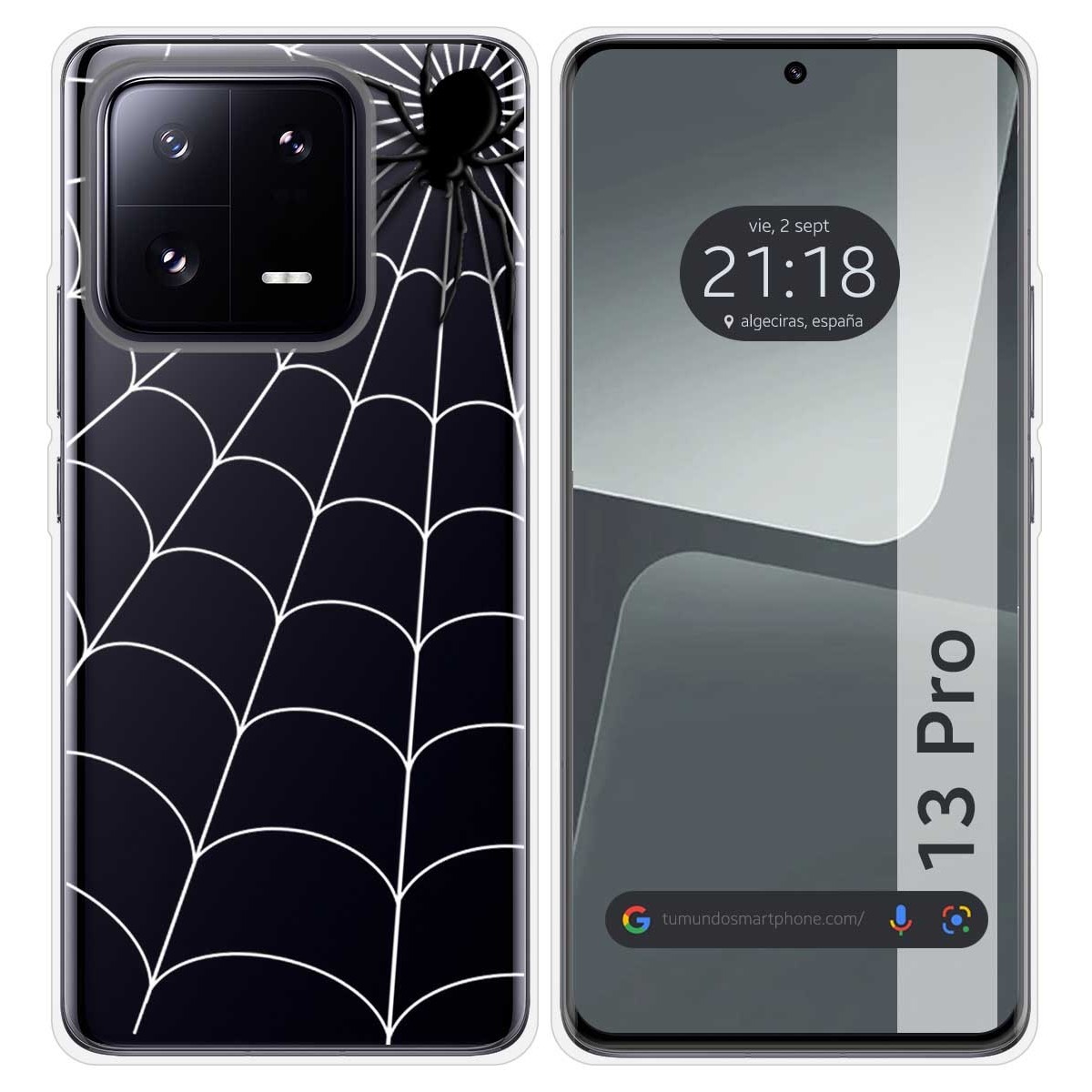 Funda Silicona Transparente compatible con Xiaomi 13 Pro 5G diseño Araña Dibujos
