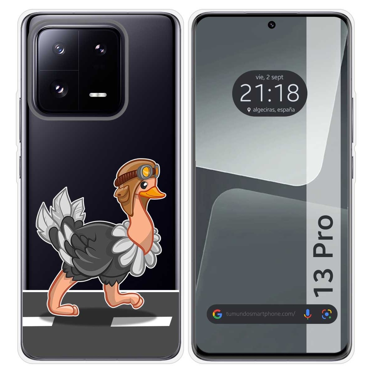 Funda Silicona Transparente compatible con Xiaomi 13 Pro 5G diseño Avestruz Dibujos