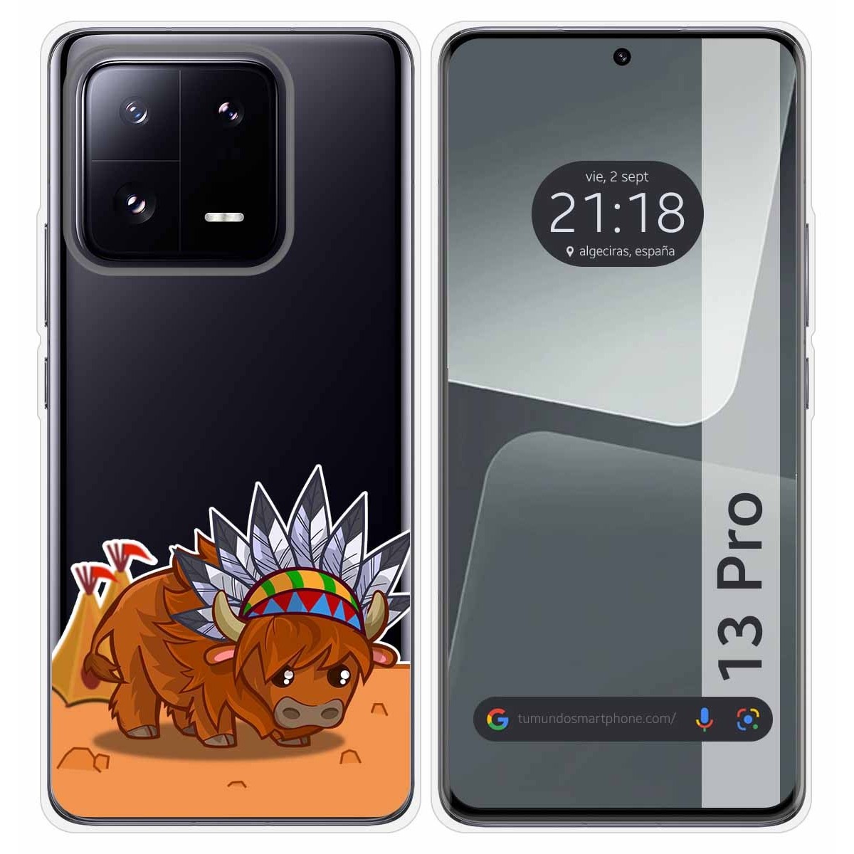 Funda Silicona Transparente compatible con Xiaomi 13 Pro 5G diseño Bufalo Dibujos