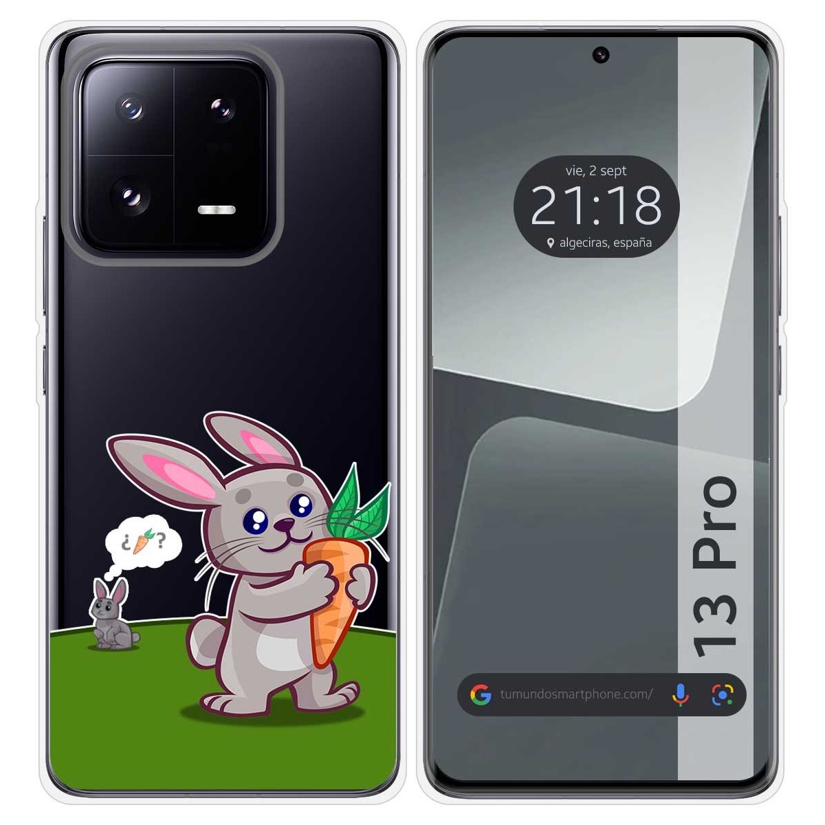 Funda Silicona Transparente compatible con Xiaomi 13 Pro 5G diseño Conejo Dibujos