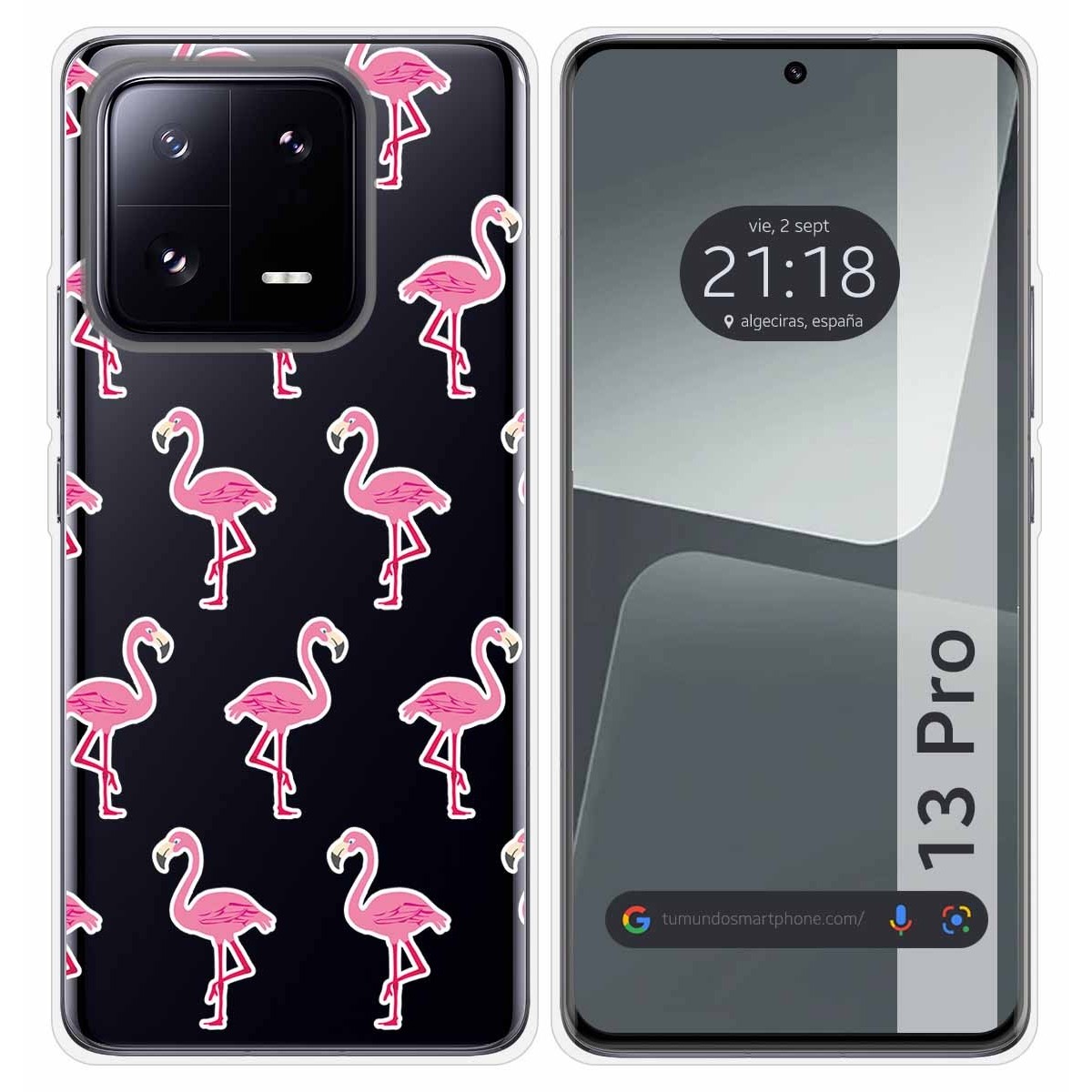 Funda Silicona Transparente compatible con Xiaomi 13 Pro 5G diseño Flamenco Dibujos
