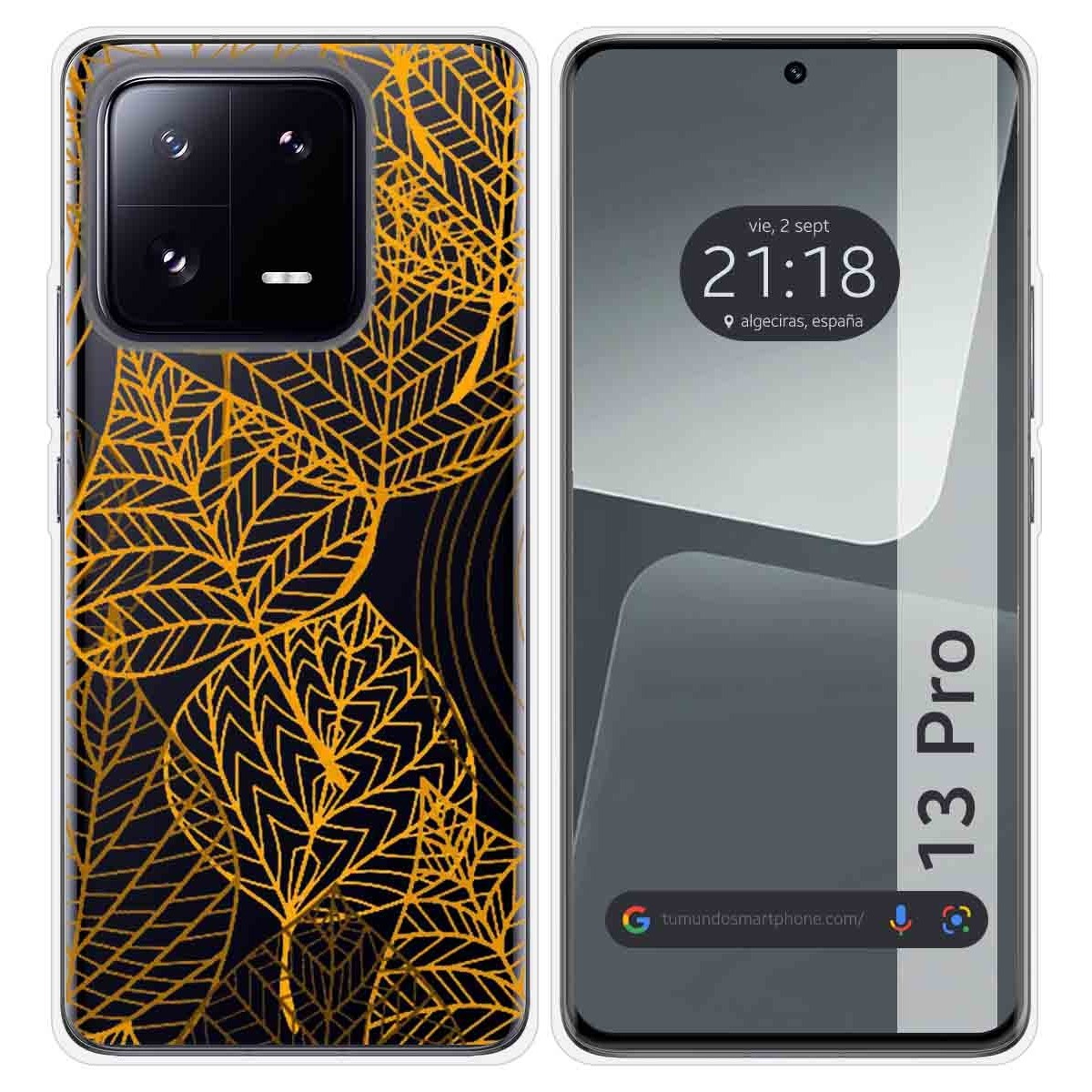 Funda Silicona Transparente compatible con Xiaomi 13 Pro 5G diseño Hojas Dibujos
