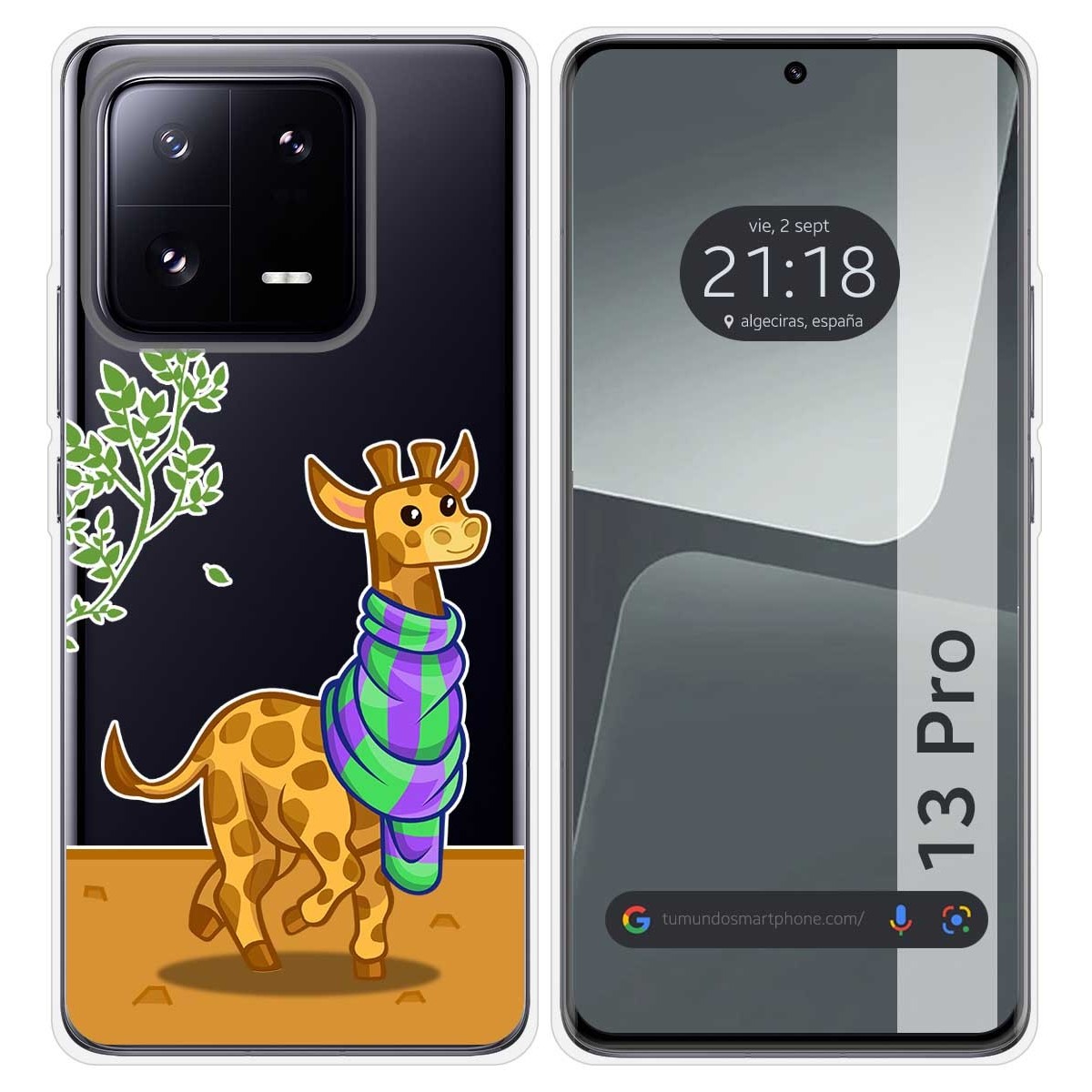 Funda Silicona Transparente compatible con Xiaomi 13 Pro 5G diseño Jirafa Dibujos