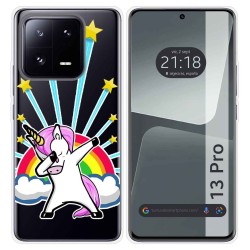 Funda Silicona Transparente compatible con Xiaomi 13 Pro 5G diseño Unicornio Dibujos
