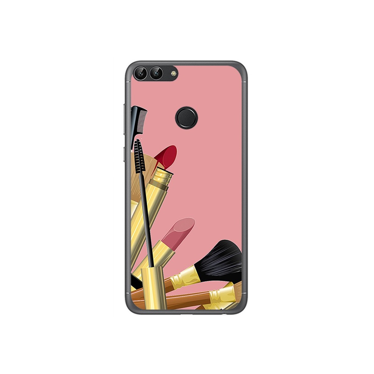 Funda Gel Tpu para Huawei P Smart Diseño Brochas Dibujos