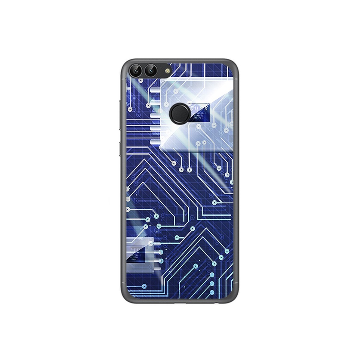 Funda Gel Tpu para Huawei P Smart Diseño Circuito Dibujos