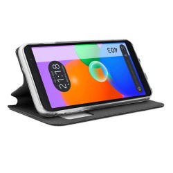 Funda Libro Soporte con Ventana para TCL 403 color Negra 2