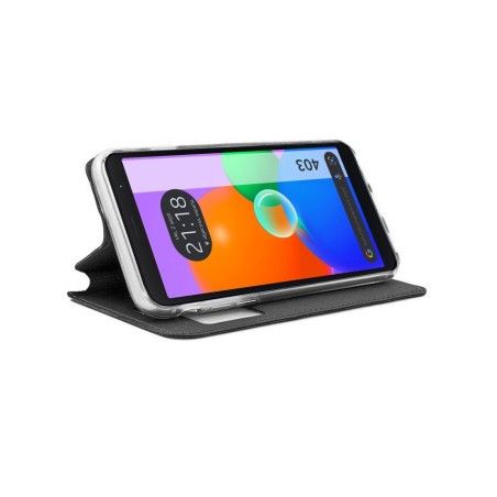 Funda Libro Soporte con Ventana para TCL 403 color Negra