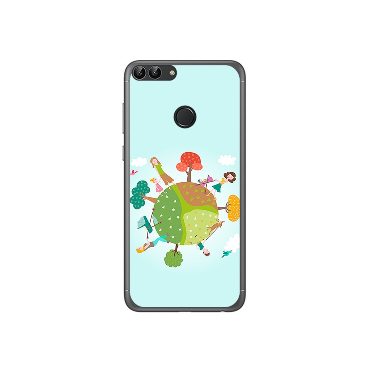 Funda Gel Tpu para Huawei P Smart Diseño Familia Dibujos