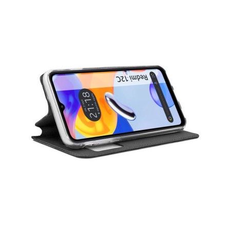 Funda Libro Soporte con Ventana compatible con Xiaomi Redmi 12C color Negra