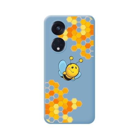 Funda Silicona Líquida Azul para Oppo Reno 8T 4G diseño Abeja Dibujos