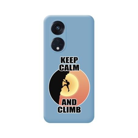Funda Silicona Líquida Azul para Oppo Reno 8T 4G diseño Hombre Escalada Dibujos