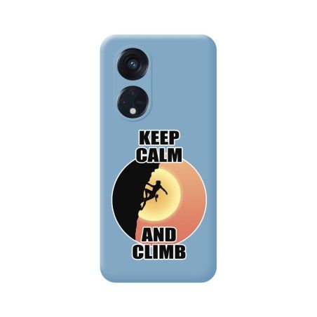 Funda Silicona Líquida Azul para Oppo Reno 8T 4G diseño Mujer Escalada Dibujos