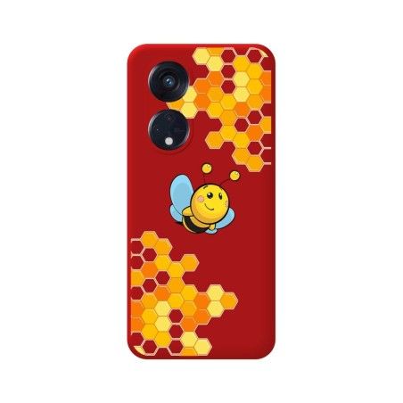 Funda Silicona Líquida Roja para Oppo Reno 8T 4G diseño Abeja Dibujos