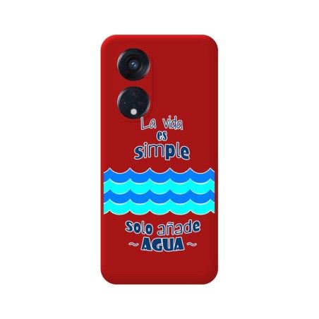 Funda Silicona Líquida Roja para Oppo Reno 8T 4G diseño Agua Dibujos