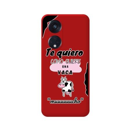 Funda Silicona Líquida Roja para Oppo Reno 8T 4G diseño Vaca Dibujos