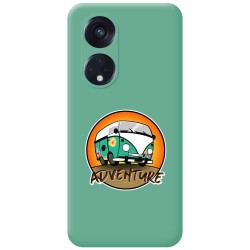 Funda Silicona Líquida Verde para Oppo Reno 8T 4G diseño Adventure Dibujos