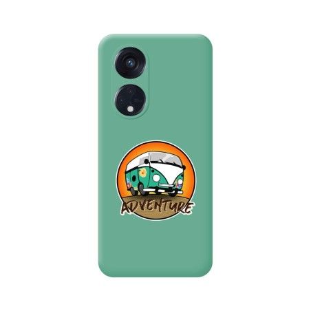 Funda Silicona Líquida Verde para Oppo Reno 8T 4G diseño Adventure Dibujos
