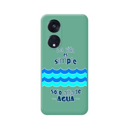 Funda Silicona Líquida Verde para Oppo Reno 8T 4G diseño Agua Dibujos