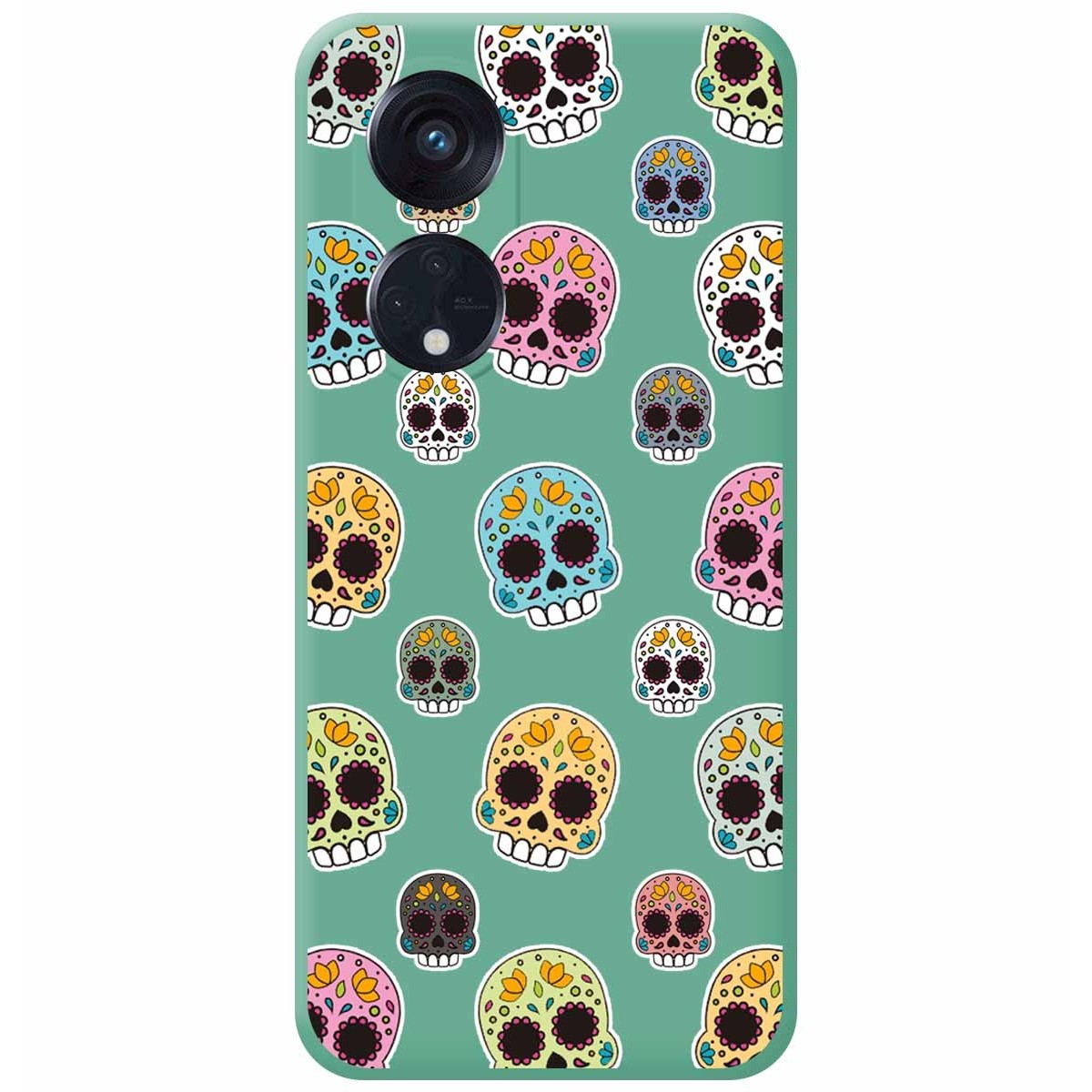 Funda Silicona Líquida Verde para Oppo Reno 8T 4G diseño Catrina Dibujos