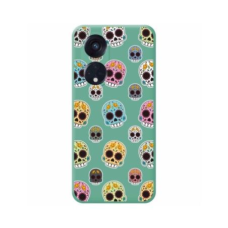 Funda Silicona Líquida Verde para Oppo Reno 8T 4G diseño Catrina Dibujos