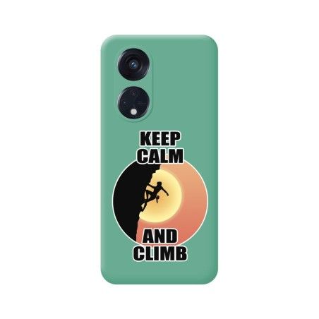 Funda Silicona Líquida Verde para Oppo Reno 8T 4G diseño Mujer Escalada Dibujos