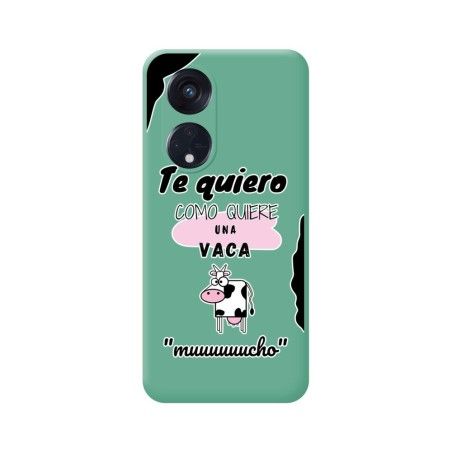 Funda Silicona Líquida Verde para Oppo Reno 8T 4G diseño Vaca Dibujos