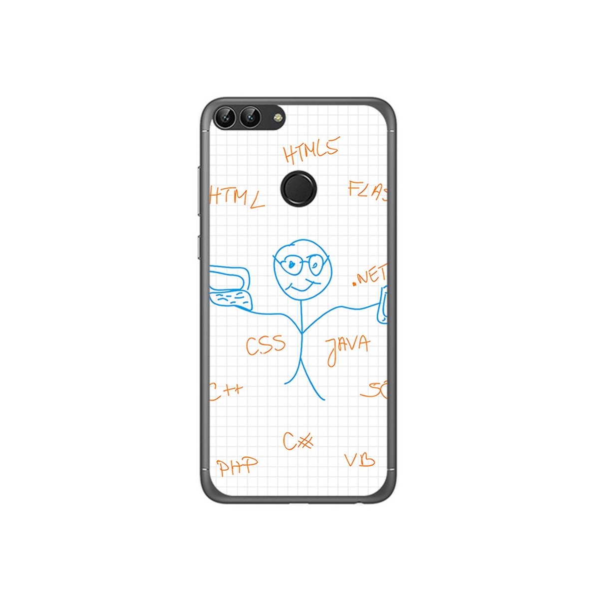 Funda Gel Tpu para Huawei P Smart Diseño Informatico Dibujos