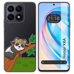 Funda Silicona Transparente para Huawei Honor X8a diseño Panda Dibujos