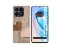 Funda Silicona para Huawei Honor X8a diseño Corazones Madera Dibujos