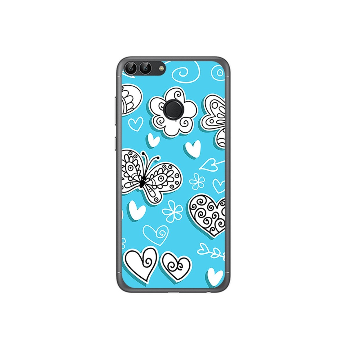 Funda Gel Tpu para Huawei P Smart Diseño Mariposas Dibujos
