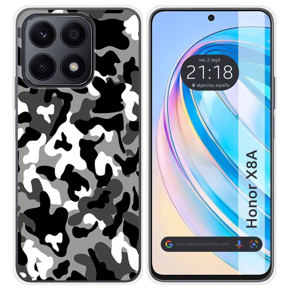 Funda Silicona para Huawei Honor X8a diseño Snow Camuflaje Dibujos
