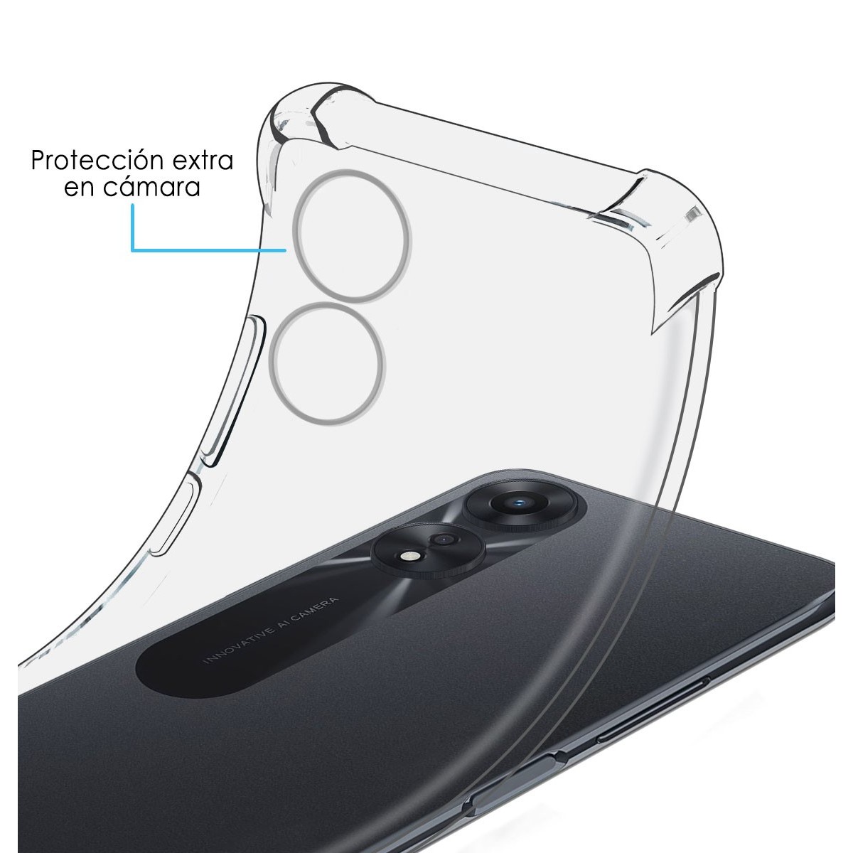 Funda Silicona Antigolpes Transparente para Oppo A78 5G