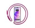 Funda Colgante Transparente para Oppo A78 5G con Cordon Rosa Fucsia