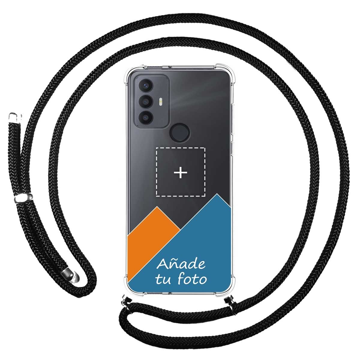 Personaliza tu Funda Colgante Transparente para TCL 30 SE / 30E / 306 con Cordon Negro Dibujo Personalizada