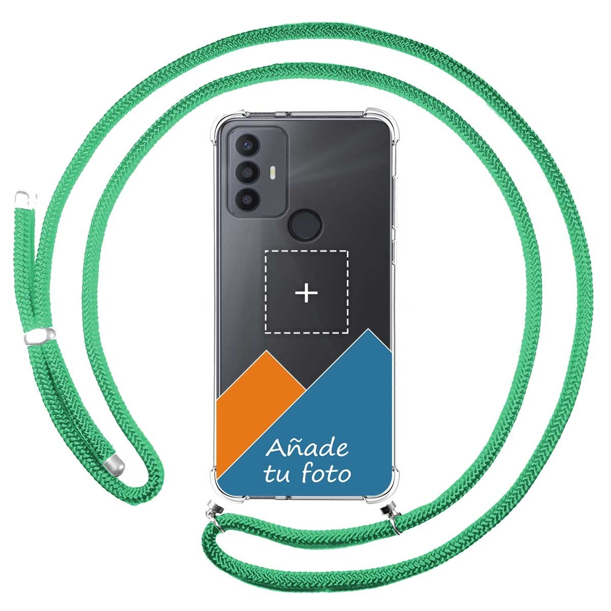 Personaliza tu Funda Colgante Transparente para TCL 30 SE / 30E / 306 con Cordon Verde Agua Dibujo Personalizada