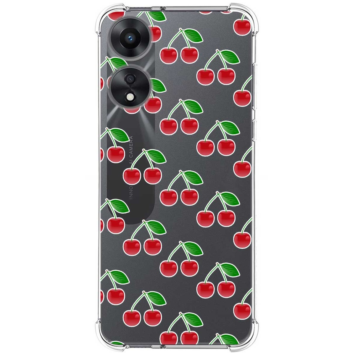 Funda Silicona Antigolpes para Oppo A78 5G diseño Cerezas Dibujos