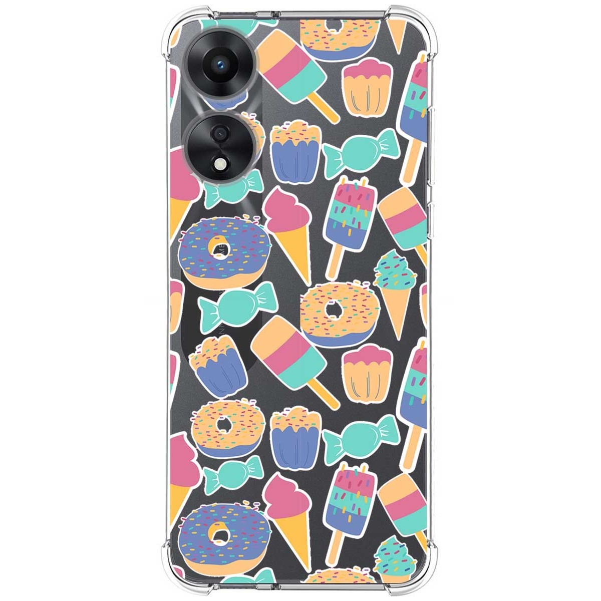 Funda Silicona Antigolpes para Oppo A78 5G diseño Dulces 02 Dibujos