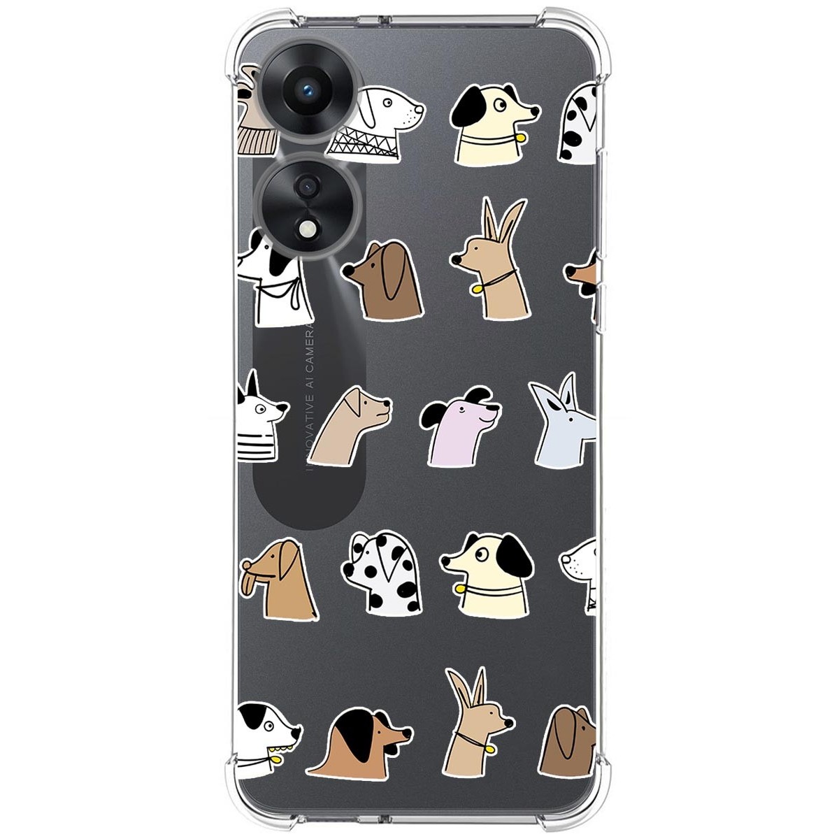 Funda Silicona Antigolpes para Oppo A78 5G diseño Perros Dibujos